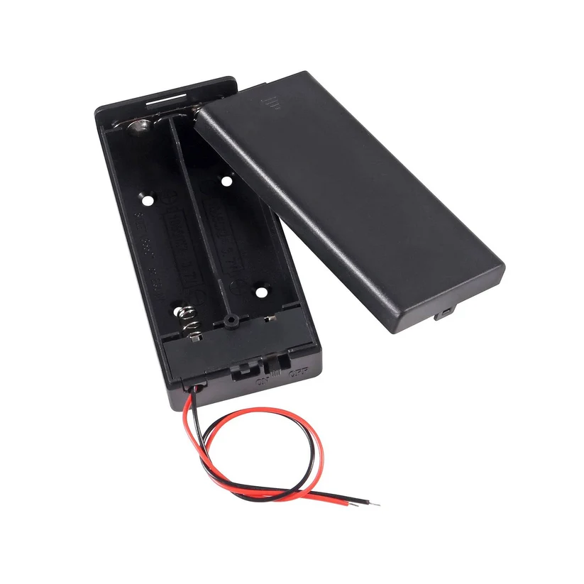 18650 x 2 Battery Holder With Cover & ON/OFF Switch